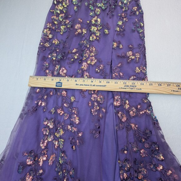 NWT Stacees Strapless Purple Floral Dress - Size 2 - Picture 6 of 17